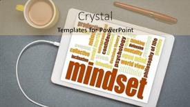  Presentation with mindset - Slide deck with mindset-word-cloud background and a coral colored foreground