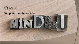  Presentation with mindset - Theme featuring mindset-word-in-mixed-vintage background and a soft green colored foreground