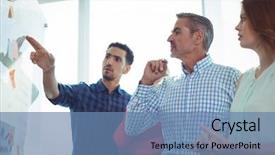  Presentation with whiteboard - PPT layouts featuring note indicator - serious business people discussing background and a  colored foreground