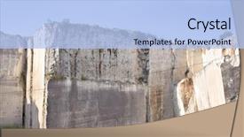  Presentation with blasting - Colorful PPT theme enhanced with blasting mine - old abandoned stone quarry backdrop and a light blue colored foreground