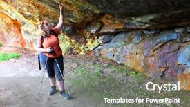  Presentation with ancient - Presentation theme enhanced with mine for metallic ore mining background and a gray colored foreground