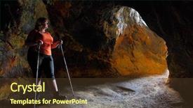  Presentation with ore - Slide set with mine for metallic ore mining background and a tawny brown colored foreground