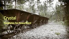  Presentation with ore - Colorful PPT layouts enhanced with mine on upper peninsula michigan backdrop and a tawny brown colored foreground