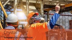  Presentation with diamond - Colorful slide set enhanced with miner-at-a-diamond-mine backdrop and a red colored foreground