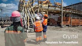  Presentation with diamond - Slide deck featuring miner-at-a-diamond-mine background and a gray colored foreground