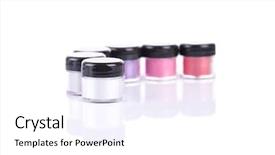  Presentation with pink white - PPT layouts featuring mineral eye shadows in pink colors isolated on white background with natural reflection background and a white colored foreground