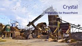  Presentation with mineral - Beautiful slide set featuring mineral processing - industrial landscape backdrop and a sky blue colored foreground