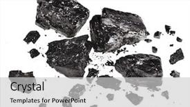  Presentation with coal - Colorful PPT layouts enhanced with mineral resources - black coal isolated on white backdrop and a light gray colored foreground