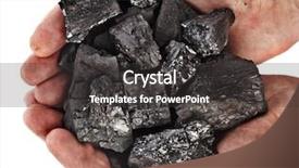  Presentation with miner - PPT theme featuring mineral resources - miner black coal background and a dark gray colored foreground