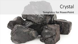  Presentation with coal - Colorful PPT theme enhanced with mineral resources - pieces of coal backdrop and a white colored foreground
