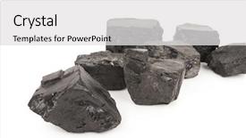  Presentation with coal - PPT theme enhanced with mineral resources - pieces of coal background and a light gray colored foreground