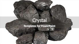  Presentation with coal - Theme consisting of mineral resources - pile of black coal isolated background and a dark gray colored foreground