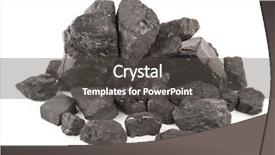  Presentation with coal - Colorful presentation design enhanced with mineral resources - pile of coal backdrop and a dark gray colored foreground