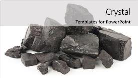  Presentation with mineral - Amazing PPT theme having mineral resources - pile of coal backdrop and a light gray colored foreground