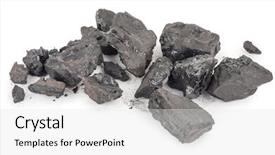 Presentation with coal - PPT theme enhanced with mineral resources - pile of coal background and a white colored foreground