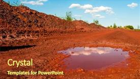  Presentation with mineral resources - Colorful presentation theme enhanced with mineral resources - reflection of the clouds backdrop and a tawny brown colored foreground
