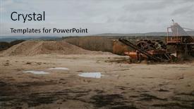  Presentation with mineral resources - Cool new slide set with mineral resources - rock crusher machine equipment backdrop and a light gray colored foreground
