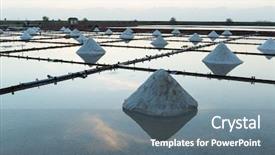  Presentation with salt - Colorful presentation theme enhanced with mineral resources - salt in sea salt farm backdrop and a ocean colored foreground