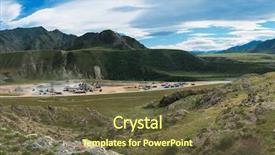 Presentation with factory - Presentation with mineral resources - stone factory in the mountains background and a tawny brown colored foreground