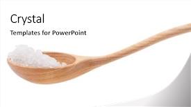  Presentation with mineral - PPT theme enhanced with mineral salt in wooden spoon background and a white colored foreground