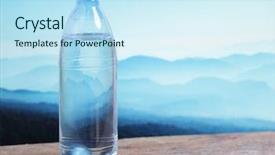  Presentation with mountain water - Slide set featuring mineral water against mountain landscape background and a sky blue colored foreground