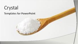  Presentation with spoon - Amazing theme having minerales - wooden spoon of coarse grained backdrop and a white colored foreground