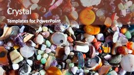  Presentation with quartz mineral - PPT theme having mineralogy - agate stone with many colorful background and a tawny brown colored foreground
