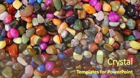  Presentation with rocks - Beautiful PPT theme featuring mineralogy - colorful semi-precious rocks backdrop and a tawny brown colored foreground