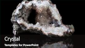  Presentation with quartz mineral - Beautiful PPT theme featuring mineralogy - goethite needle crystals growing backdrop and a dark gray colored foreground