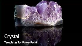  Presentation with quartz mineral - Audience pleasing presentation consisting of mineralogy - rough amethyst rock the purple backdrop and a black colored foreground