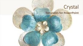  Presentation with lotus flower white water lily - Audience pleasing slides consisting of minerals silver - flower brooches on white background backdrop and a lemonade colored foreground