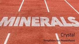  Presentation with minerals - Slide set consisting of minerals written on running track background and a red colored foreground