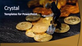  Presentation with ripple - Presentation design consisting of miners are mining ripple coin background and a wine colored foreground