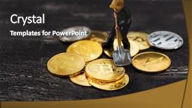  Presentation with mining - PPT layouts with miners are mining virtual digital background and a dark gray colored foreground
