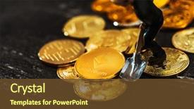  Presentation with mining - PPT theme consisting of miners are mining virtual digital background and a tawny brown colored foreground