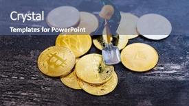  Presentation with virtual banking - PPT theme featuring miners are mining virtual digital background and a  colored foreground