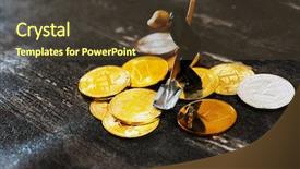  Presentation with mining - Cool new PPT layouts with miners are mining virtual digital backdrop and a  colored foreground
