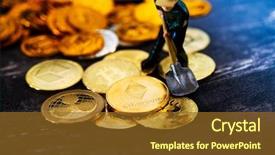  Presentation with coal mining mine - Slide set consisting of miners are mining virtual digital background and a tawny brown colored foreground