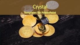  Presentation with virtual banking - Beautiful slide deck featuring miners are mining virtual digital backdrop and a tawny brown colored foreground