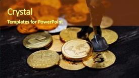  Presentation with mining - PPT theme enhanced with miners are mining virtual digital background and a tawny brown colored foreground