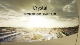  Presentation with dubai evening skyline luxury district - Presentation consisting of open earth - quarry at evening background and a mint green colored foreground