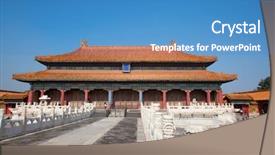  Presentation with forbidden city - Amazing theme having ming dynasty to the end backdrop and a teal colored foreground