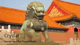  Presentation with forbidden city - PPT layouts featuring ming dynasty to the end background and a coral colored foreground