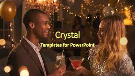  Presentation with cocktail party - PPT theme consisting of mingle - couple chat as they enjoy background and a  colored foreground