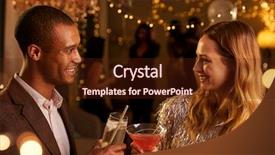  Presentation with cocktail party - PPT theme having mingle - couple chat as they enjoy background and a  colored foreground