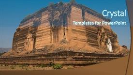  Presentation with world bank - Audience pleasing PPT theme consisting of largest stupa in the world backdrop and a ocean colored foreground