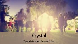  Presentation with free aging - Audience pleasing theme consisting of mingling at a free concert backdrop and a coral colored foreground