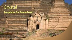  Presentation with stupa - Colorful slide set enhanced with mingun-pahtodawgyi-pagoda-giant-ancient backdrop and a tawny brown colored foreground
