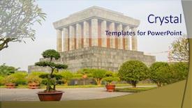  Presentation with vietnam hanoi - Colorful slide deck enhanced with minh mausoleum in hanoi vietnam backdrop and a sky blue colored foreground