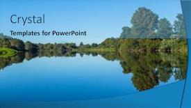  Presentation with border - Presentation design with minho-river-the-natural-border background and a light blue colored foreground